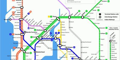 Mumbai helyi vasúti térkép