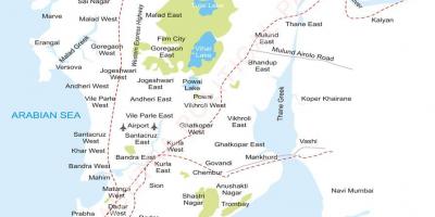 Mumbai-kertváros térképen