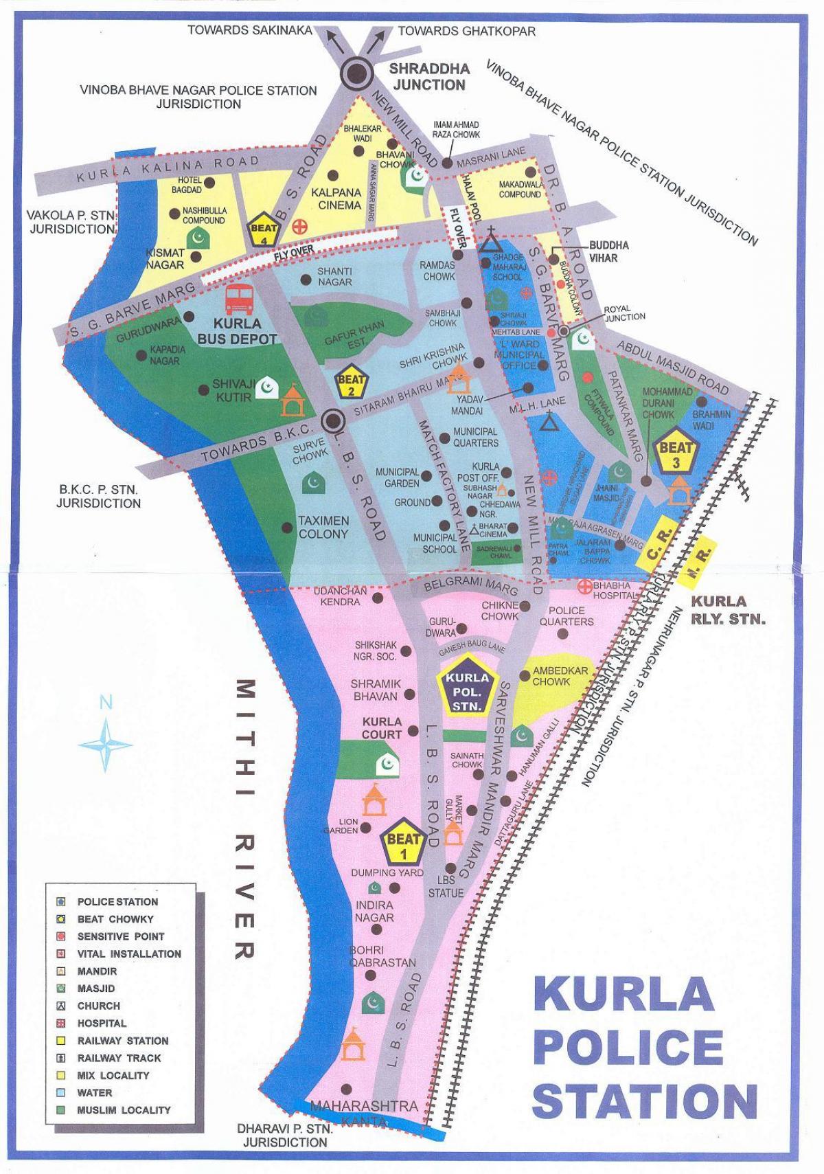 térkép Kurla Mumbai