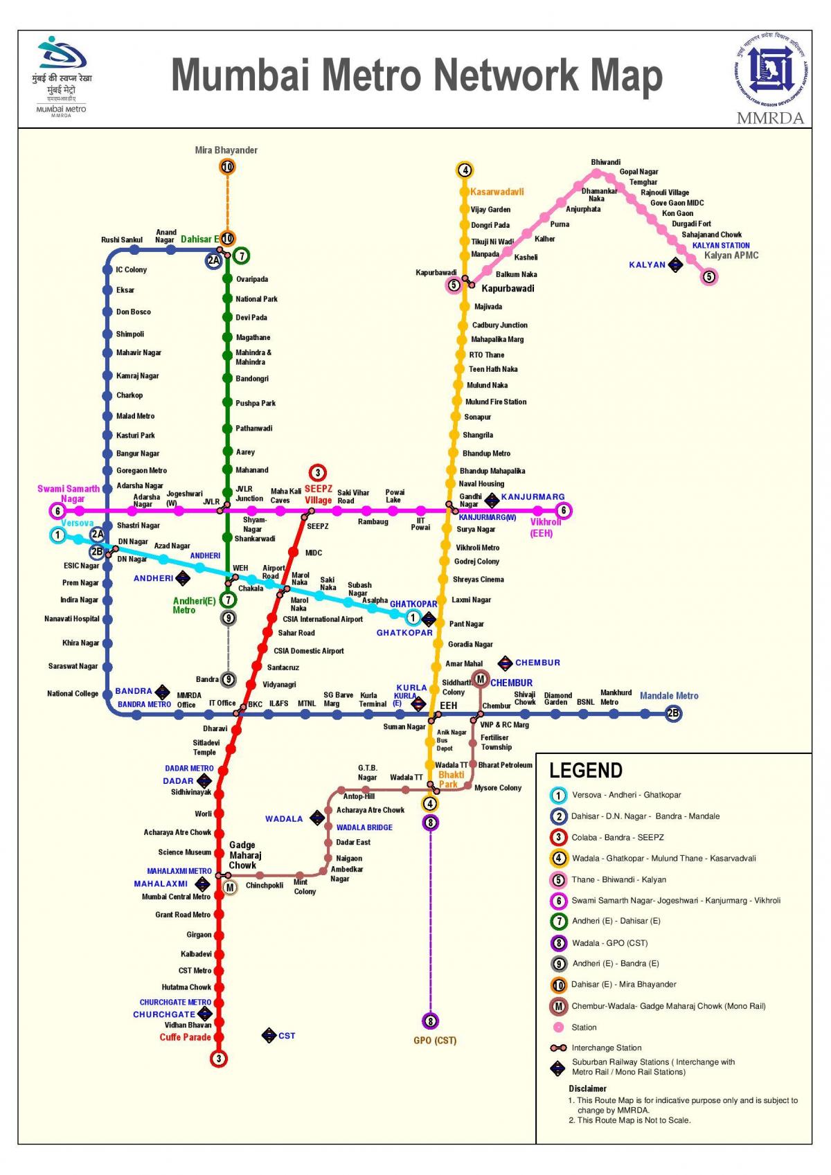 metro útvonal térkép Mumbai
