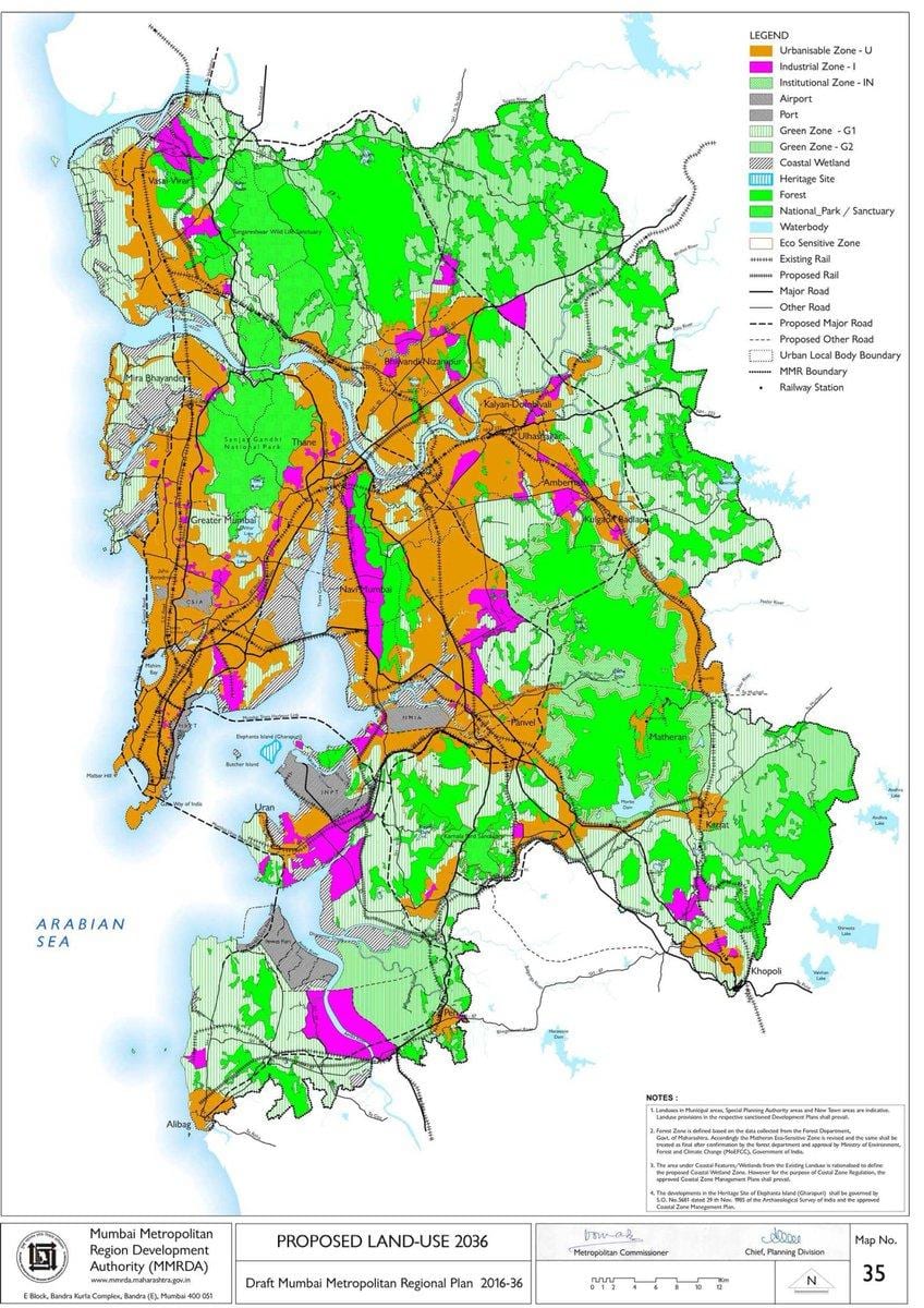 MMRDA regionális terv, térkép