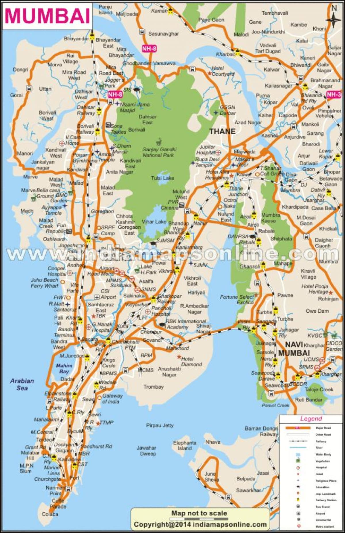 fizikai térkép Mumbai