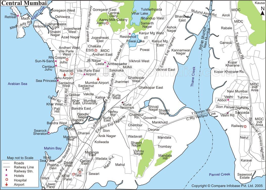 térkép Mumbai központi