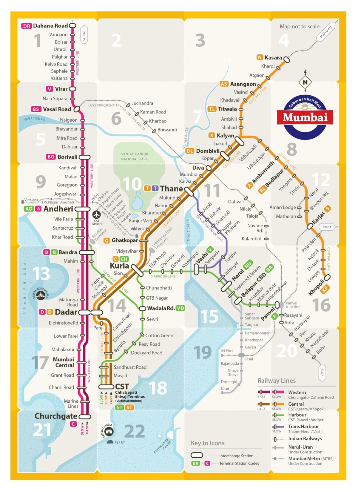 nyugat-line térkép Mumbai