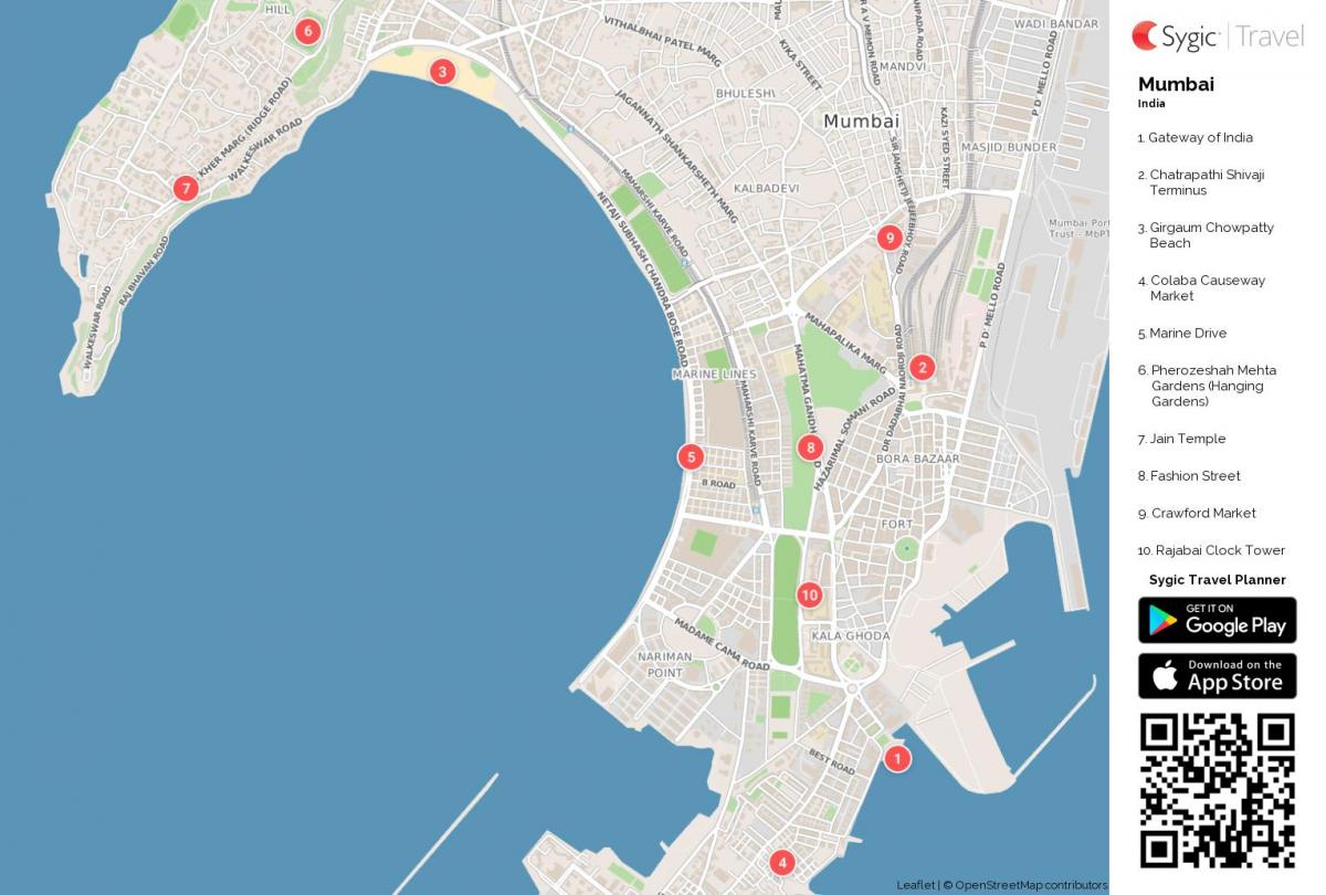 Mumbai városnézés térkép