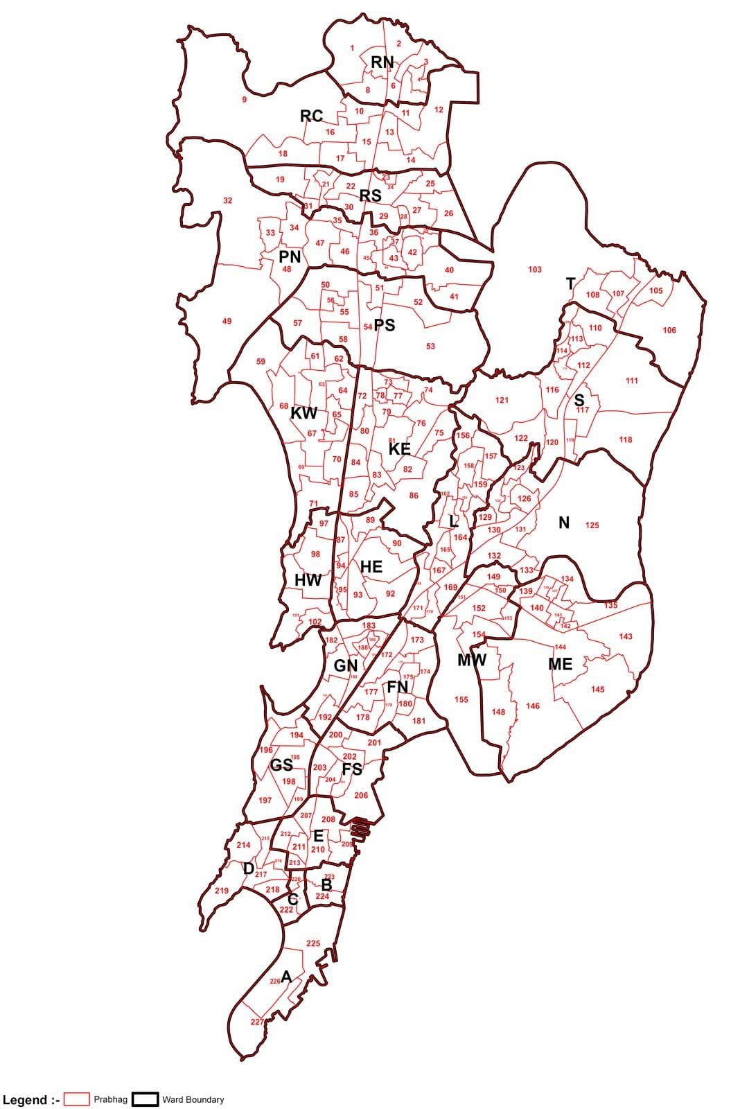 ward térkép Mumbai