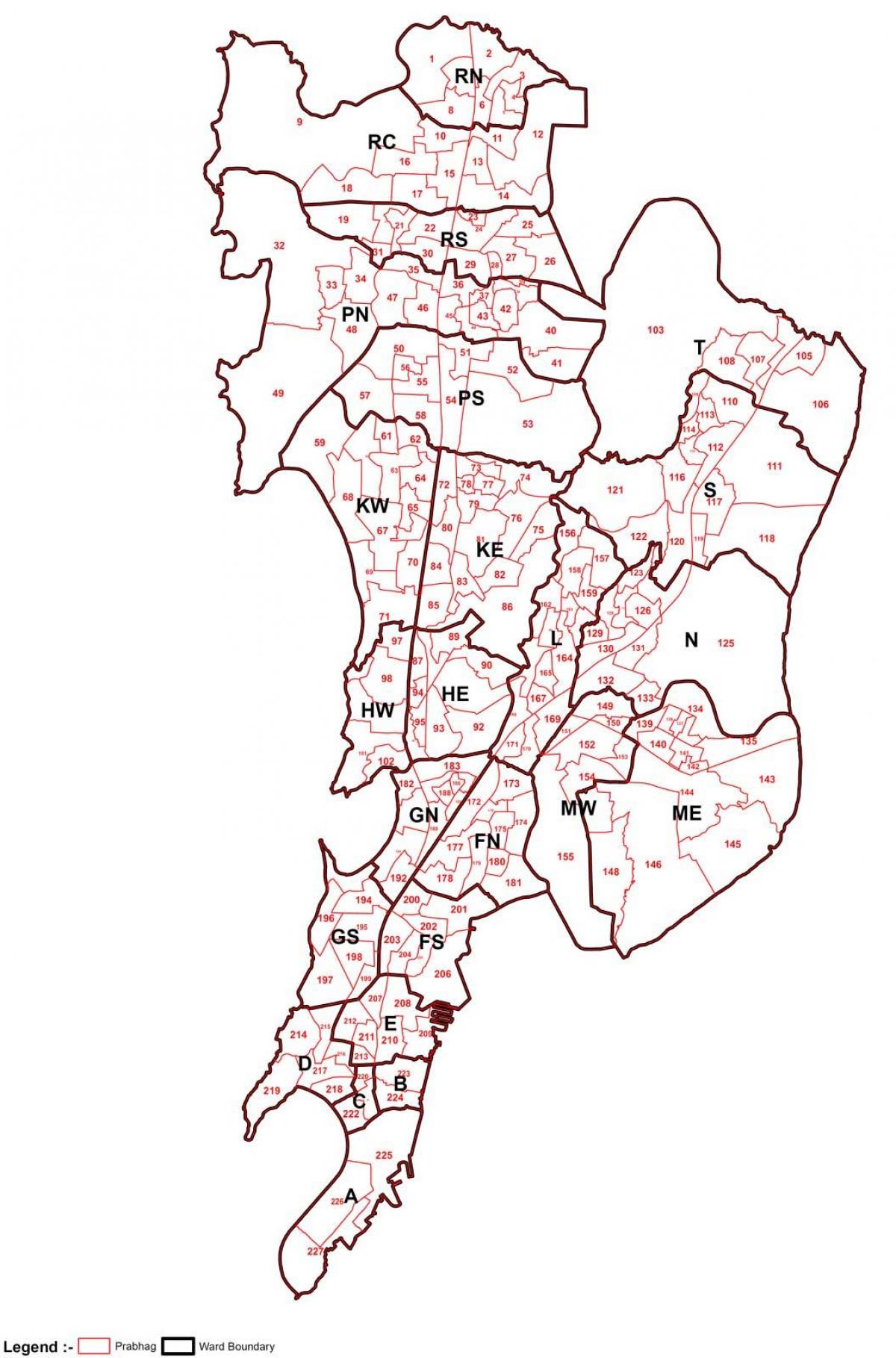 ward térkép Mumbai