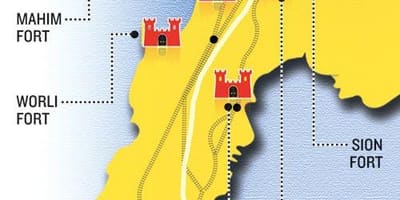 Mumbai vár területe, térkép