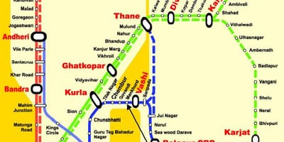 Mumbai központi vonal állomás térkép