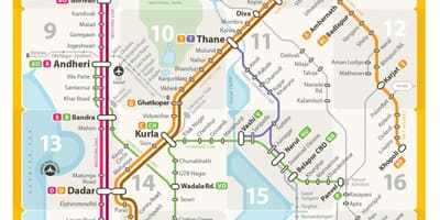 Nyugat-line térkép Mumbai
